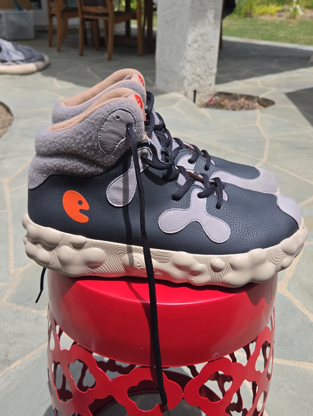 UIN Men's Navy, Gray and Orange High-Top Sneakers